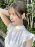 ナチュラル小顔前髪あり後れ毛サイドバング結べるボブくびれヘア