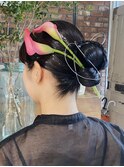 【macana指名】生花ヘアセット カチモリ まとめ髪 シニヨン