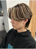 バレイヤージュブリーチダブルカラーハイライトメッシュブリーチ