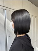 内巻きボブ/切りっぱなしボブ/縮毛矯正