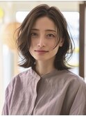 ☆オリーブグレーココアベージュ小顔クラゲヘアー/黒髪/髪質改善