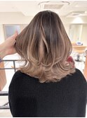 ハイライトバレイヤージュダブルカラーショートカット