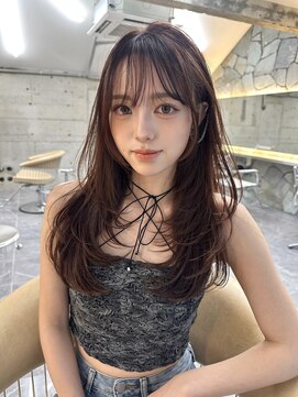 サイン 表参道(SIGN) 韓国ヘアーハッシュカットレイヤーカットグレージュブリーチ無し