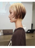 ショートヘアルーツデザインカラーブラウンホワイトベージュ