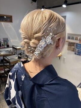 ストロベリーR. ボブ浴衣ヘアアレンジ♪