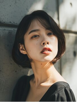 ノアドココ(noix de coco) 黒髪/ボブルフ/ネビージュ/小顔/ワンレン/水戸/髪質改善/前髪