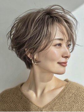 ハーツ(Heart's) 白髪ぼかし脱白髪染め似合わせショートボブ40代50代60代♪