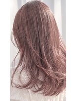 ヘアーエボリューション 柔らか透明感のブリーチピンクベージュカラー