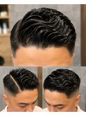 20代30代スキンフェードハードパートパーマ