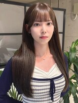 アンニュ(annuy)&nbsp;髪質改善 ダークブラウン ベージュカラー 艶髪 顔周りカット