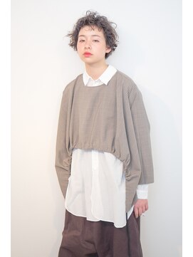 アール ヘア(AR hair) アッシュグレイXショートパーマ