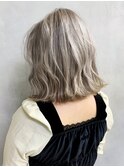 ホワイトグレー_マロンベージュAラインボブ_ba318522