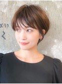 大人可愛い前髪ありショートボブ/束感ショート/30代40代50代