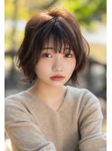 大人可愛いゆるふわ小顔ヘアボブ