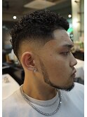フェード×オールバックパーマ