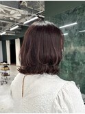 透明感カラー ピンクブラウン 暖色カラー ボブレイヤー!