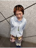 似合わせショートカット　ポイントブリーチカラー