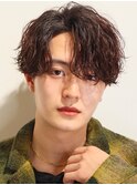 波巻きパーマメンズツイストスパイラルパーマツーブロック