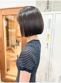 美髪矯正や髪質改善でつくるボブ/切りっぱなしボブ/表参道