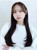 フェミニンロング大人かわいい透明感カラーレイヤーカット小顔