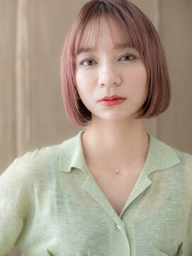 カバーヘア イヴ 戸頭店(COVER HAIR EVE) 顎ラインボブ/小顔ボブ/スモーキーピンク/スモーキーカラーe