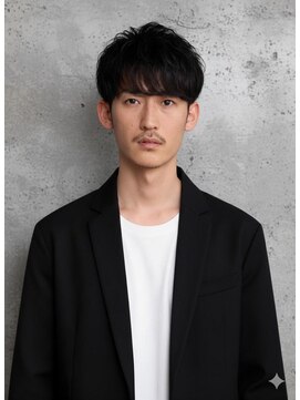 ヘアーズ ベリー 香椎店(hairs BERRY) 【モテ髪】無造作ニュアンスパーマで魅せる大人の黒髪マッシュ
