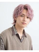ネルヘアー 緑地公園(Nel.hair)&nbsp;ピンクラベンダーのウェーブヘア