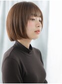 アースカラー小顔ツヤ髪切りっぱなしボブe小山20代30代40代