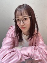 シー(cie) ピンクブラウン × 顔まわりレイヤー × ストレートヘア