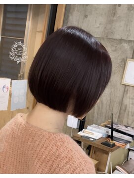ヘアカロン 熊本本店(Hair CALON) ショートカットボブピンクブラウンカラー