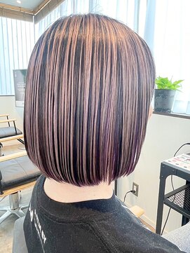 トリッカアヴェダ(tricca AVEDA) ミニボブ/ストレート/ハイライト/ブラウン