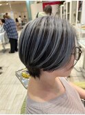 ブルーシルバーアッシュブルージュ透明感グラデーションカラー