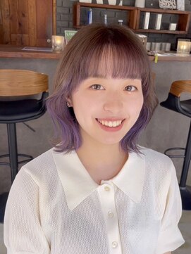 デジール(Desir) 外ハネくびれボブ/イヤリングカラー/ラベンダー