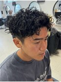スパイキーショートビジネスショートツーブロックフェード30代