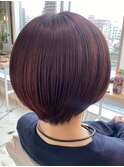 コンパクトショート　ショート　暗めボルドーカラー