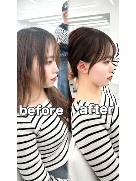 アマトウキョウ アユンチェ(AMA TOKYO×AYUNCHE) 前髪顔まわり韓国ヘアレイヤーカットサイドバンク2wayバンク韓国