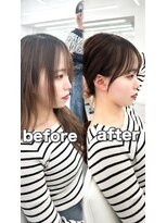 アマトウキョウ アユンチェ(AMA TOKYO×AYUNCHE) 前髪顔まわり韓国ヘアレイヤーカットサイドバンク2wayバンク韓国