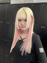 ローレン(Lolen.)&nbsp;【ホワイトブロンド×ピンクインナー】しまゆー