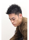 メンズビジネス爽やかアップバングショートスタイル