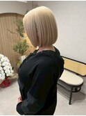 大人ボブ大人ショートボブ切りっぱなしボブ前髪あり前下がりボブ