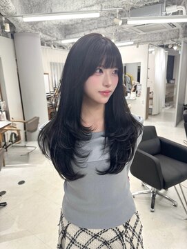 ハピネス 梅田茶屋町店(HAPPINESS) 韓国ヘア/レイヤー/顔周り/ブリーチなしオリーブベージュ