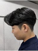 メンズセンターパートニュアンスパーマフェザーパーマ