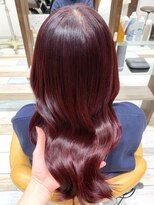 TJ天気予報 3t 日進店&nbsp;セミロング/ボルドーレッド/デザインカラー/透明感/艶髪/艶感