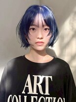 ギークス(GEEKS)&nbsp;【GEEKS渋谷】レイヤーボブ/顔周りカット/アイスブルー/夏カラー