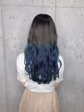 サロンドミルク 原宿(salon de MiLK) ダークグレー&グラデーションブルー