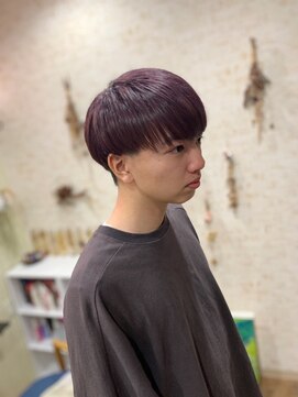 ラピッツヘアデザイン(la Pitt's hair design) マッシュヘア×ピンクラベンダー