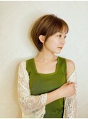 ショート×ハイライト白髪ぼかし×シルキーベージュ[心斎橋]