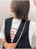 切りっぱなし ボブ 抜け感 イヤリングカラー 透明感 三ノ宮