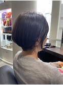 大人ショートボブ 白髪染め 艶髪40代50代60代ナチュラルブラウン