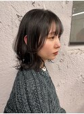 外ハネミディアムウェーブくびれミディアムくびレイヤー